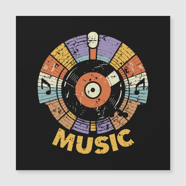 Carte Magnétique musique classique rétro (Devant)
