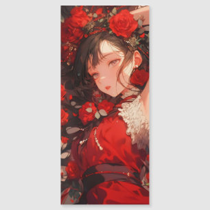 Carte Magnétique Mysterious Girl in Red Anime