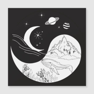 Carte Magnétique Mystique Céleste Yin Yang Signifiant Amour    
