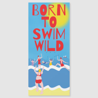 Carte Magnétique Né à Swim Wild, idée cadeau nageur d'eau froide