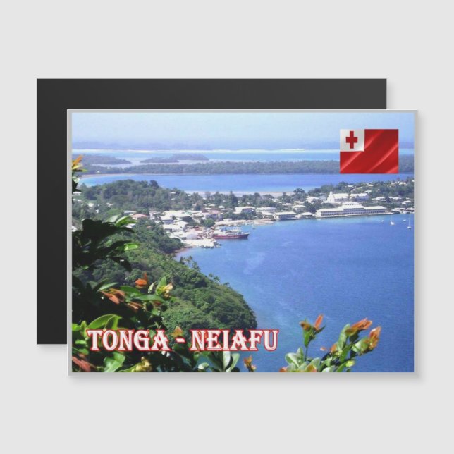 Carte Magnétique Neiafu - Tonga - Vue aérienne - (Devant / Derrière)