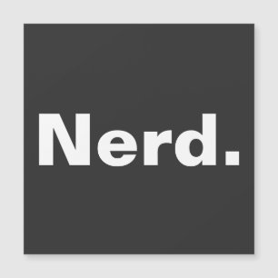 Carte Magnétique Nerd un mot blanc texte minimalisme drôle design