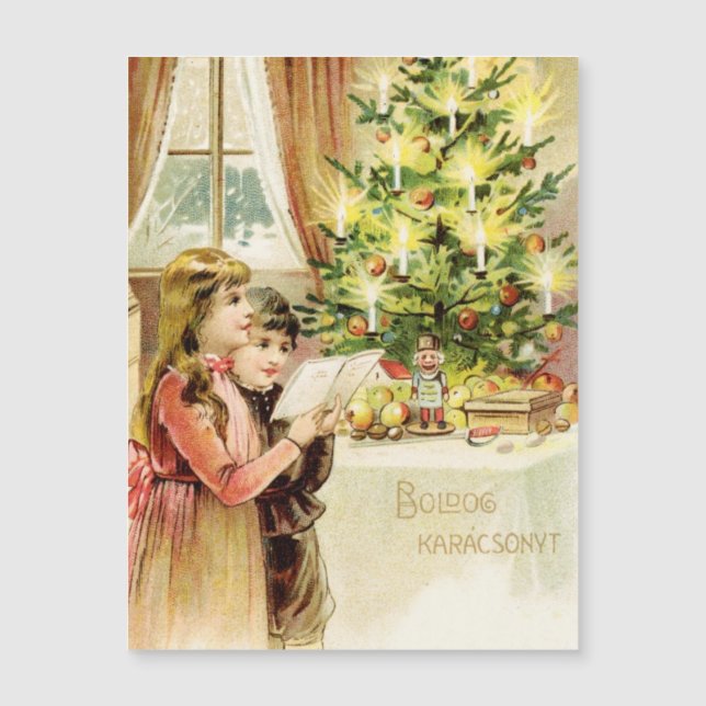 Carte Magnétique Noël 1902 en Hongrie (Devant)