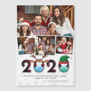 Carte Magnétique Noël 2020 Funny Silly Masques & Plaid 4 Photo