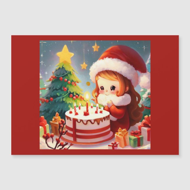 Carte Magnétique Noël Anniversaire 1 (Devant)