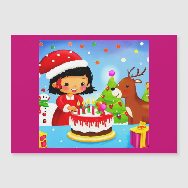 Carte Magnétique Noël Anniversaire 7 (Devant)