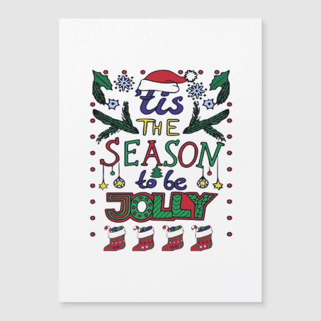 Carte Magnétique Noël C'Est La Saison (Devant)