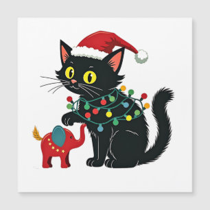 Carte Magnétique Noël Dame Chat sans Enfants Kamala Trump 