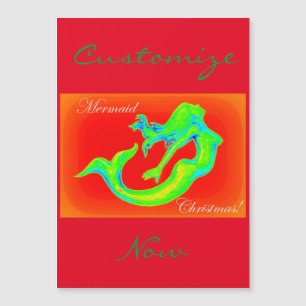 Carte Magnétique noël de la sirène customisé