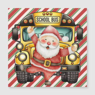 Carte Magnétique Noël du bus scolaire pour chauffeur