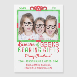 Carte Magnétique Noël Famille Photo Fêtes Geeks amusantes