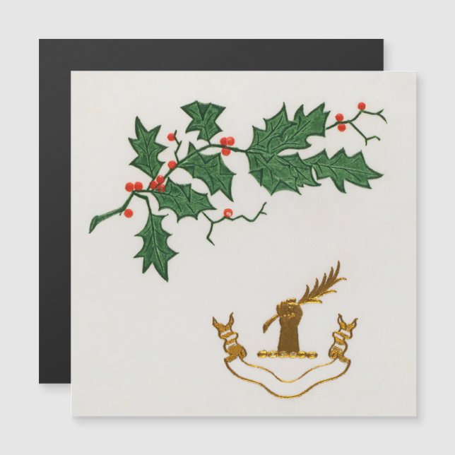 Carte Magnétique Noël saint branche vacances (Devant / Derrière)