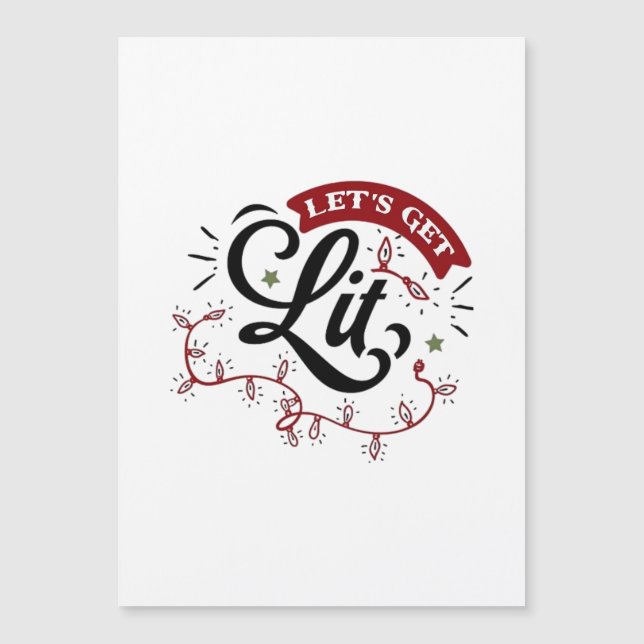 Carte Magnétique Noël Soirée Joyeux Noël - Faisons-nous briller (Devant)