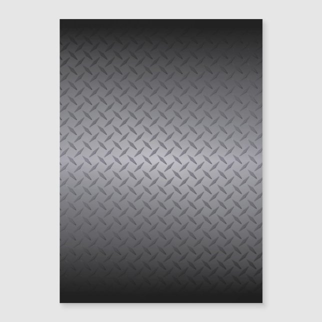 Carte Magnétique Noir à gris Diamondplate Acier Look Art (Devant)