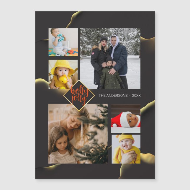 Carte Magnétique Noir Abstrait noir noir glacé photo (Devant)