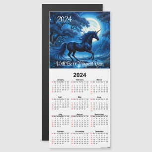 Carte magnétique noire Unicorne magnétique Calendr