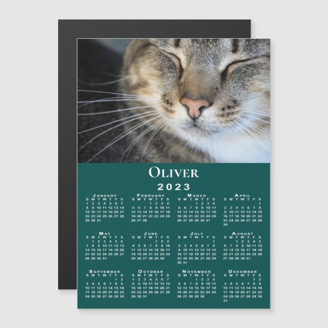 Carte Magnétique Nom photo personnalisé pour animal de compagnie 20 (Devant / Derrière)