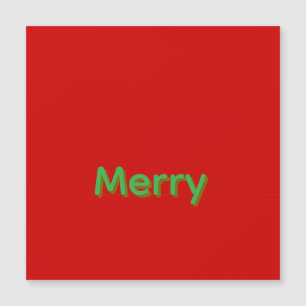 Carte Magnétique Nom vert joyeux sur fond rouge