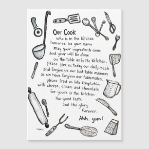 Carte Magnétique Notre aimant de cuisine pour cuisiniers