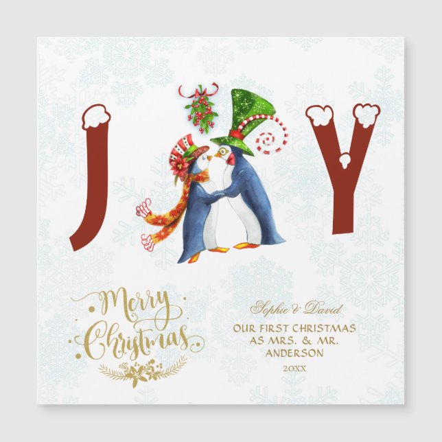 Carte Magnétique Notre Premier Noël En Tant Que Monsieur. & Mme Cut (Devant)