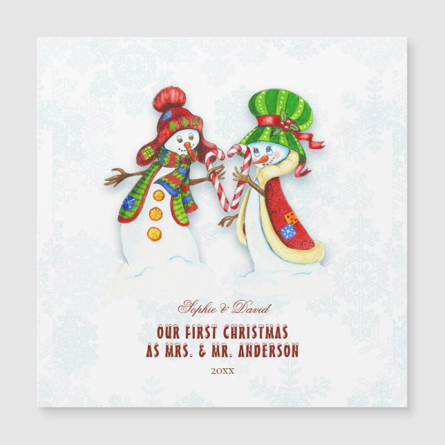 Carte Magnétique Notre Premier Noël En Tant Que Monsieur. & Mme Cut (Devant)
