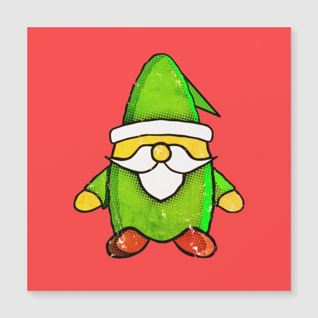 Carte Magnétique Nourriture verte Vintage en détresse (Devant)