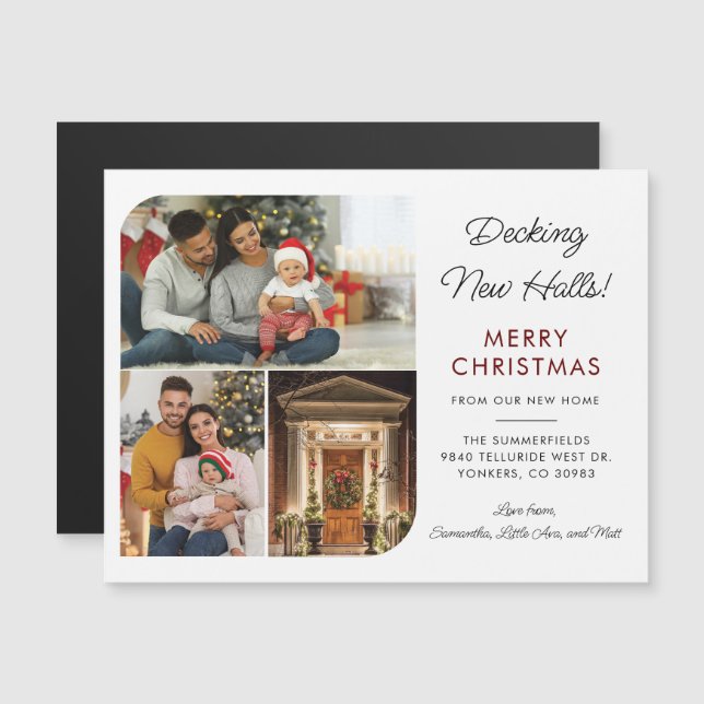 Carte Magnétique Nous avons déplacé les photos de famille de Noël K (Devant / Derrière)