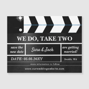 Carte Magnétique Nous Prenons Deux Mariage Clapboard De Film Report