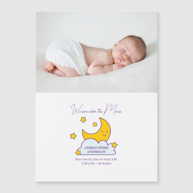 Carte Magnétique Nous sommes au-dessus de la lune Baby Photo Faire- (Devant)