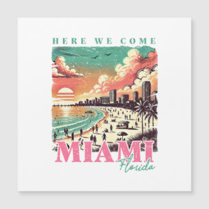 Carte Magnétique Nous Venons Miami Floride - Vintage Miami Beach