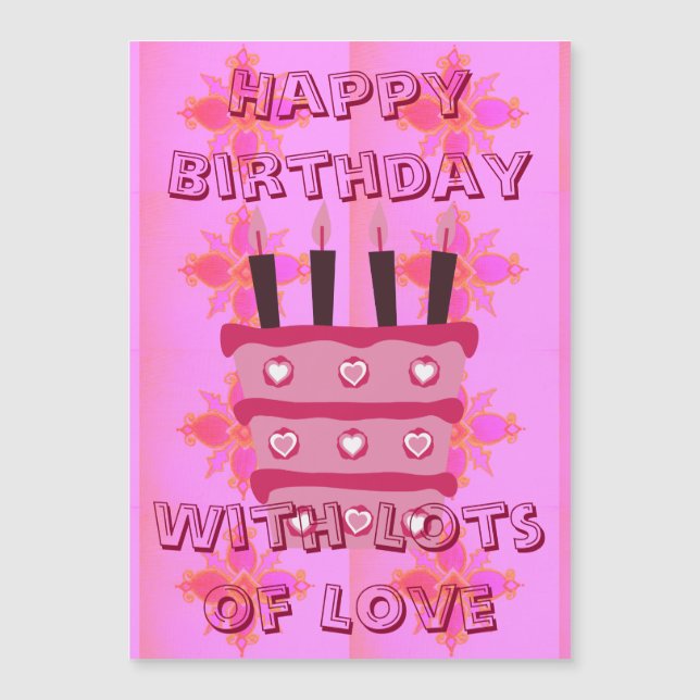 Carte Magnétique Nous Vous Aimons Joyeux Anniversaire (Devant)