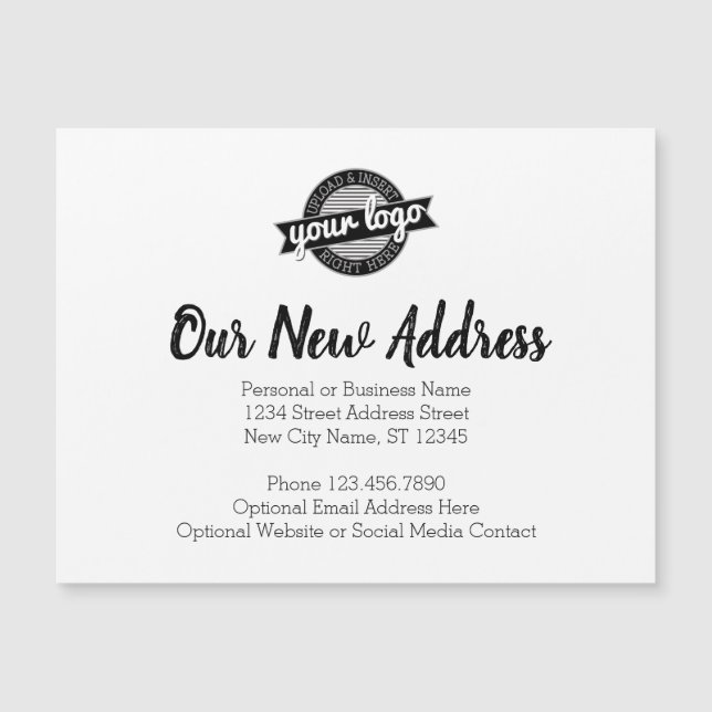 Carte Magnétique Nouveau changement d'adresse avec logo d'entrepris (Devant)