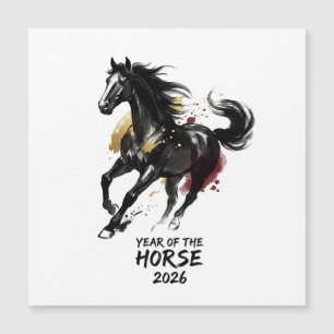 Carte Magnétique Nouvel An Chinois 2026 Cheval Art