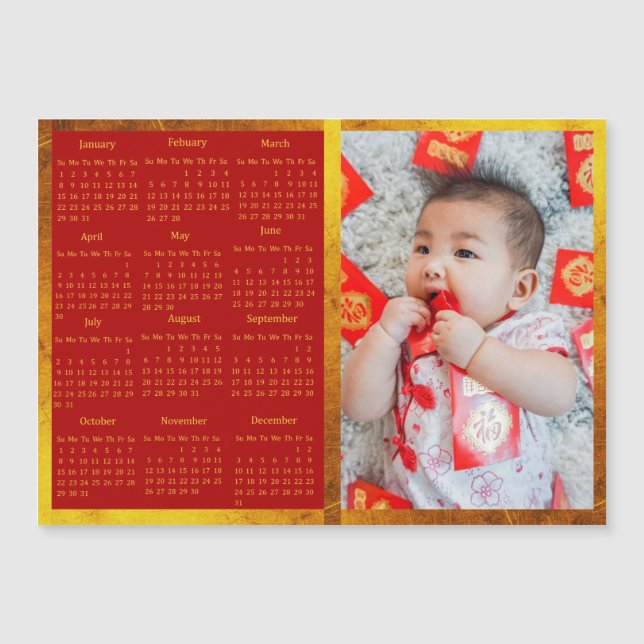 Carte Magnétique Nouvel An chinois du calendrier Rabbit 2023 (Devant)