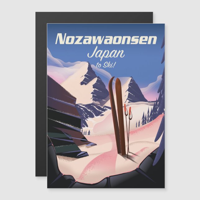 Carte Magnétique Nozawaonsen Japon pour skier (Devant / Derrière)