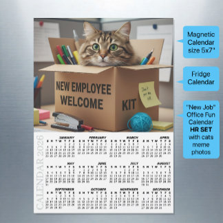 Carte Magnétique Office Fridge Calendar 2026, HR / New Employee