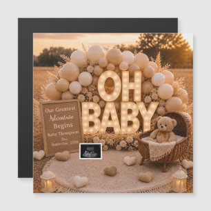 Carte Magnétique Oh Baby Neutral annonce de grossesse souvenir