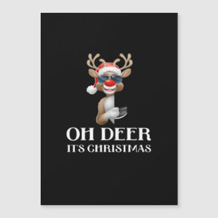 Carte Magnétique Oh cerf c'est Noël style renne