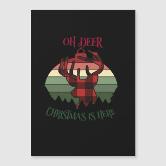 Carte Magnétique Oh Cerf Noël Est Là Joyeuse Esthétique 