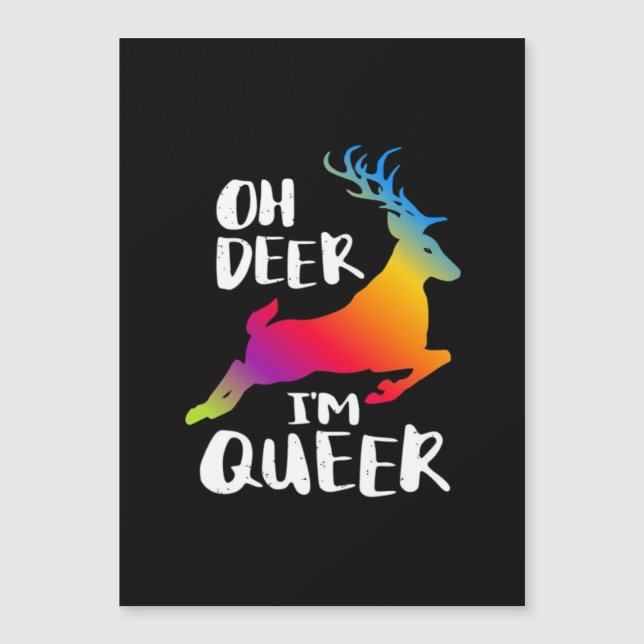 Carte Magnétique Oh Deer Queer Pride Minimal Artistic Style  (Devant)