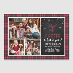 Carte Magnétique Oh Deer Quelle Année !   Jour de Noël de Red Buffa