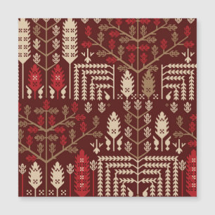 Carte Magnétique Oiseaux Fleurs Motif bleu foncé