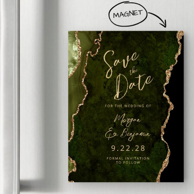 Carte Magnétique Olive Green Or Agate magnétique Enregistrer la dat (Créateur téléchargé)