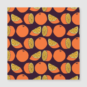 Carte Magnétique Oranges sans couture motif, texture vintage.
