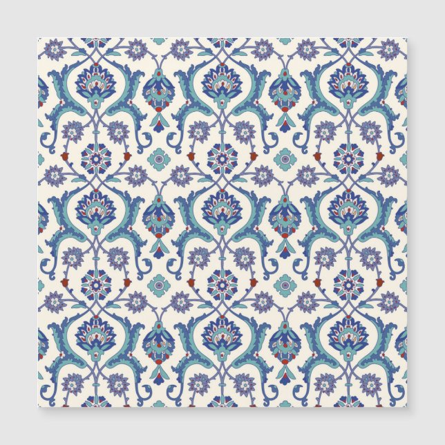 Carte Magnétique Ornement floral : Motif arabe traditionnel. (Devant)