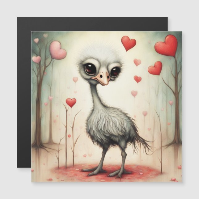 Carte Magnétique Ostrich Love 2 (Devant / Derrière)