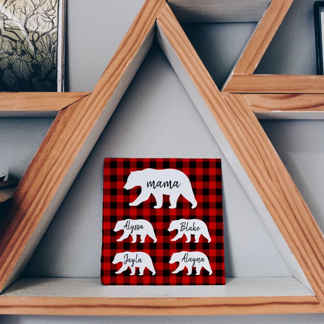 Carte Magnétique Ours De Mama Blanc Et Rouge Moderne (Créateur téléchargé)