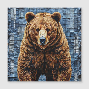Carte Magnétique Ours grizzly