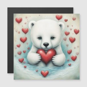 Carte Magnétique Ours polaire amour 1