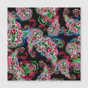 Carte Magnétique Paisley Floral Pattern, Ethnic Arrière - plan.